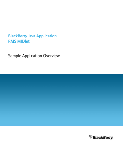 BlackBerry Java Application RMS MIDlet Sample Application Overview