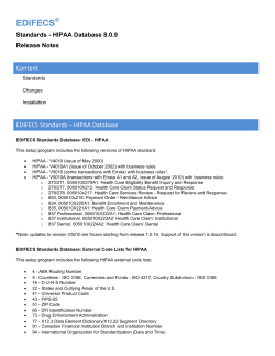 EDIFECS  Content EDIFECS Standards – HIPAA Database