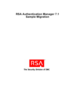 RSA Authentication Manager 7.1 Sample Migration