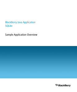 BlackBerry Java Application SQLite Sample Application Overview