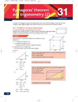 31 Pythagoras’ theorem and trigonometry (2) C H A P T E R