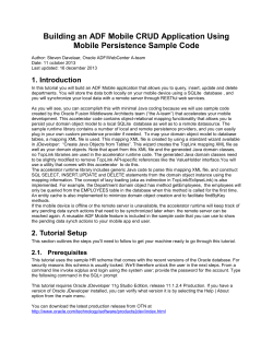 Building an ADF Mobile CRUD Application Using Mobile Persistence Sample Code