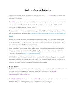 Sakila – a Sample Database world
