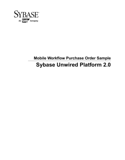 Sybase Unwired Platform 2.0 Mobile Workflow Purchase Order Sample