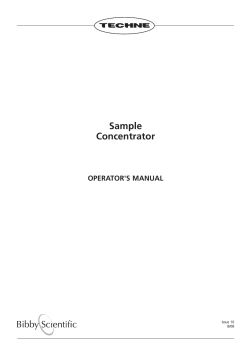 Sample Concentrator OPERATOR'S MANUAL Issue 10