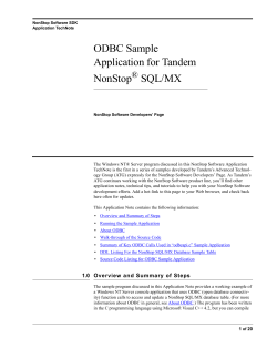 ODBC Sample Application for Tandem NonStop SQL/MX