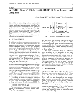 A CMOS 33-mW 100-MHz 80-dB SFDR Sample-and-Hold Amplifier PAPER Cheng-Chung HSU