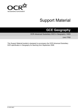 Support Material GCE Geography
