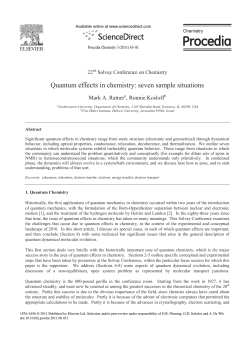 effects Quantum in chemistry: seven sample situations ,