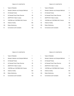 TABLE OF CONTENTS I. Types of Samples 1