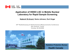 Application of HIDEX LSC in Mobile Nuclear Health Canada
