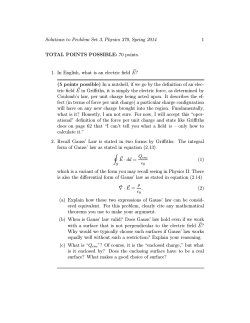 1 Solutions to Problem Set 3, Physics 370, Spring 2014