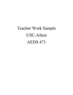 Teacher Work Sample USC-Aiken AEDS 471