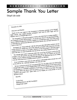 Sample Thank You Letter Oologah Lake Leader
