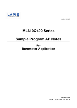 ML610Q400 Series Sample Program AP Notes Barometer Application