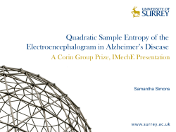 Quadratic Sample Entropy of the Electroencephalogram in Alzheimer’s Disease