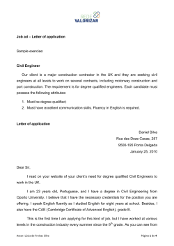 – Letter of application Job ad  Civil Engineer