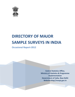 DIRECTORY OF MAJOR SAMPLE SURVEYS IN INDIA Occasional Report-2012