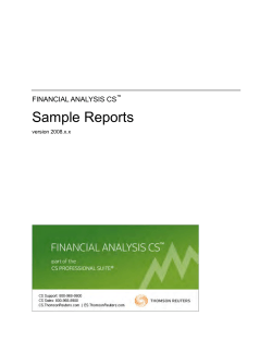 Sample Reports FINANCIAL ANALYSIS CS  version 2008.x.x