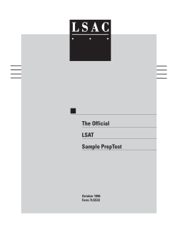 n The Official LSAT Sample PrepTest