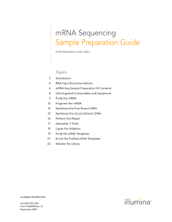 mRNA Sequencing Sample Preparation Guide Topics
