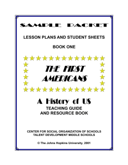 THE FIRST AMERICANS A History of US SAMPLE PACKET