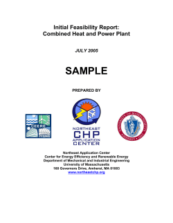 SAMPLE Initial Feasibility Report: Combined Heat and Power Plant