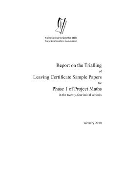 Report on the Trialling Leaving Certificate Sample Papers