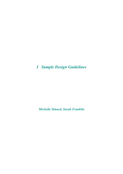 I   Sample Design Guidelines Michelle Simard, Sarah Franklin