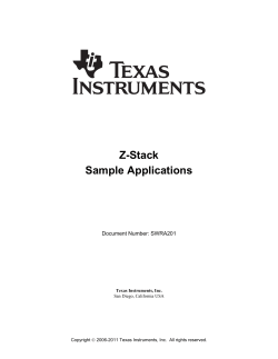 Z-Stack Sample Applications  Document Number: SWRA201