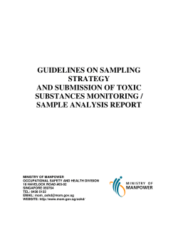 GUIDELINES ON SAMPLING STRATEGY AND SUBMISSION OF TOXIC