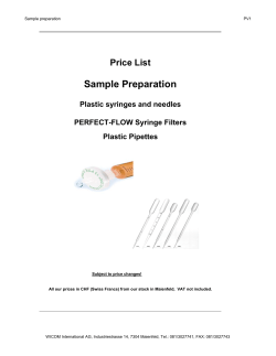 Sample Preparation Price List Plastic syringes and needles PERFECT-FLOW Syringe Filters