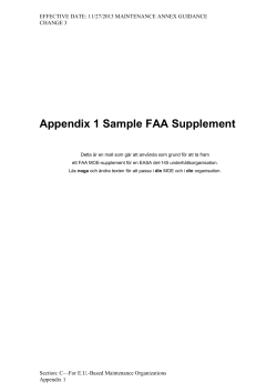 Appendix 1 Sample FAA Supplement EFFECTIVE DATE: 11/27/2013 MAINTENANCE ANNEX GUIDANCE