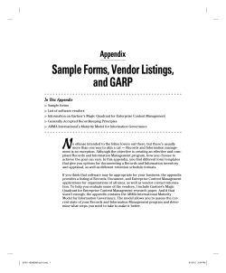 Sample Forms, Vendor Listings, and GARP Appendix In This Appendix