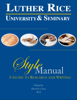 Style Manual A G