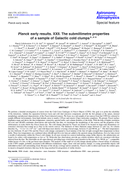Astronomy Astrophysics Special feature Planck early results. XXII. The submillimetre properties