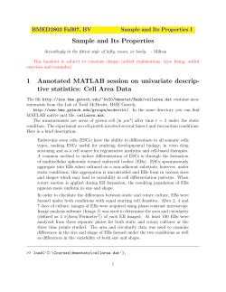 Sample and Its Properties BMED2803 Fall07, BV Sample and Its Properties I