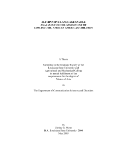 A Thesis Submitted to the Graduate Faculty of the