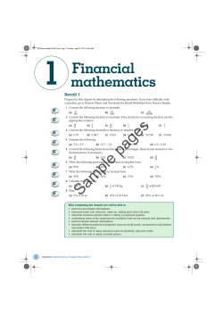 Financial mathematics Recall 1