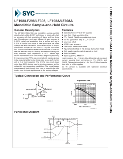 LF198/LF298/LF398, LF198A/LF398A Monolithic Sample-and-Hold Circuits LF198/LF298/LF398, LF198A/LF398A