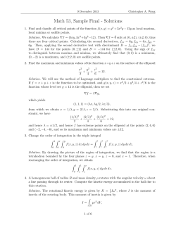 Math 53, Sample Final - Solutions