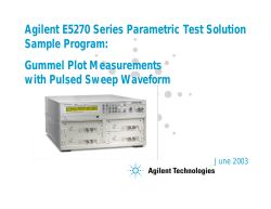 Agilent E5270 Series Parametric Test Solution Sample Program: Gummel Plot Measurements