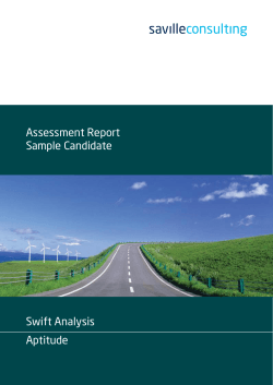 Assessment Report Sample Candidate Swift Analysis Aptitude