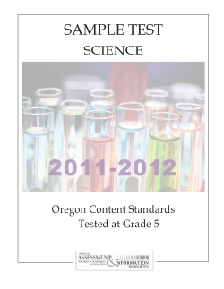 2011-2012 SAMPLE TEST SCIENCE Oregon Content Standards