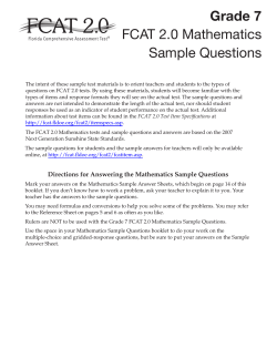 Grade 7 FCAT 2.0 Mathematics Sample Questions