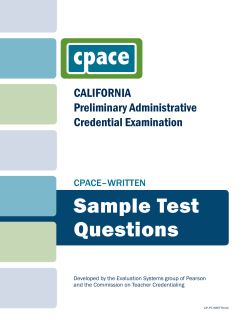 Sample Test Questions CALIFORNIA Preliminary Administrative