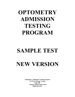 OPTOMETRY ADMISSION TESTING PROGRAM