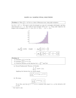 MATH 112: SAMPLE FINAL SOLUTIONS R Problem 1: Write (x + 2x