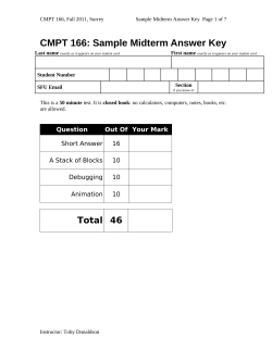 CMPT 166: Sample Midterm Answer Key