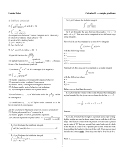 Lennie Euler Calculus II — sample problems